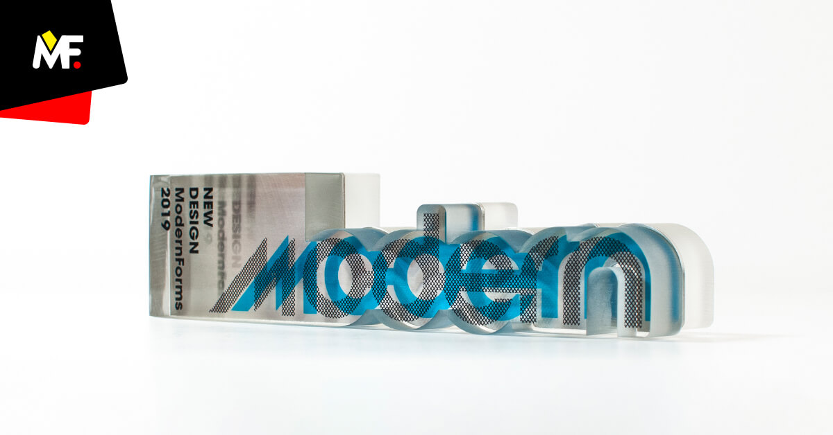 Trophies made of plexiglass and stainless steel